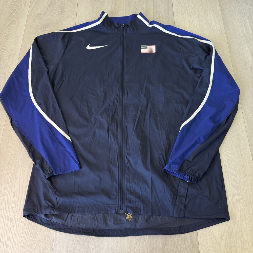 Nike Pro Elite USA Track And Field Podium Jacket 836295-451 Size XXLT Blue